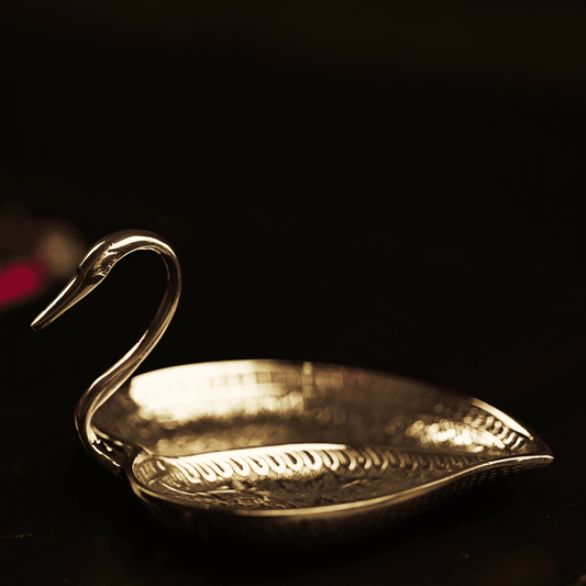BRASS SWAN DRY FRUIT PLATTER